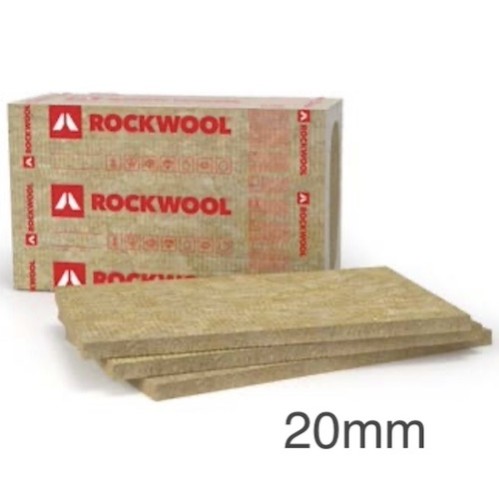 20mm Rockwool Frontrock S - Płyta Izolacyjna Ścian Zewnętrznych - 1000mm x 600mm (op. 8 sztuk)