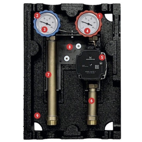 Dwudrogowa Grupa Pompowa do C.O. z Pompą WILO PARA 15/6-43/SC - Bezpośredni Przepływ (bez mieszania)