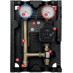 Dwudrogowa Grupa Pompowa do C.O. z Pompą GRUNDFOS UPM3 AUTO 15-70 - z Termostatycznym Zaworem Mieszającym