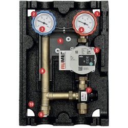 Dwudrogowa Grupa Pompowa do C.O. z Pompą WILO PARA 15/6-43/SC - z Termostatycznym Zaworem Mieszającym